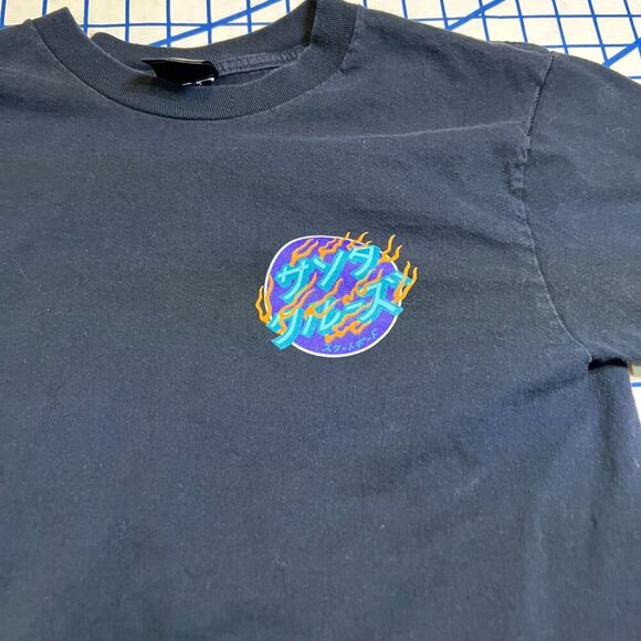 Santa Cruz Japanese Inferno Dot Long Sleeve T-Shirt Black Skater - Picture 5 of 11